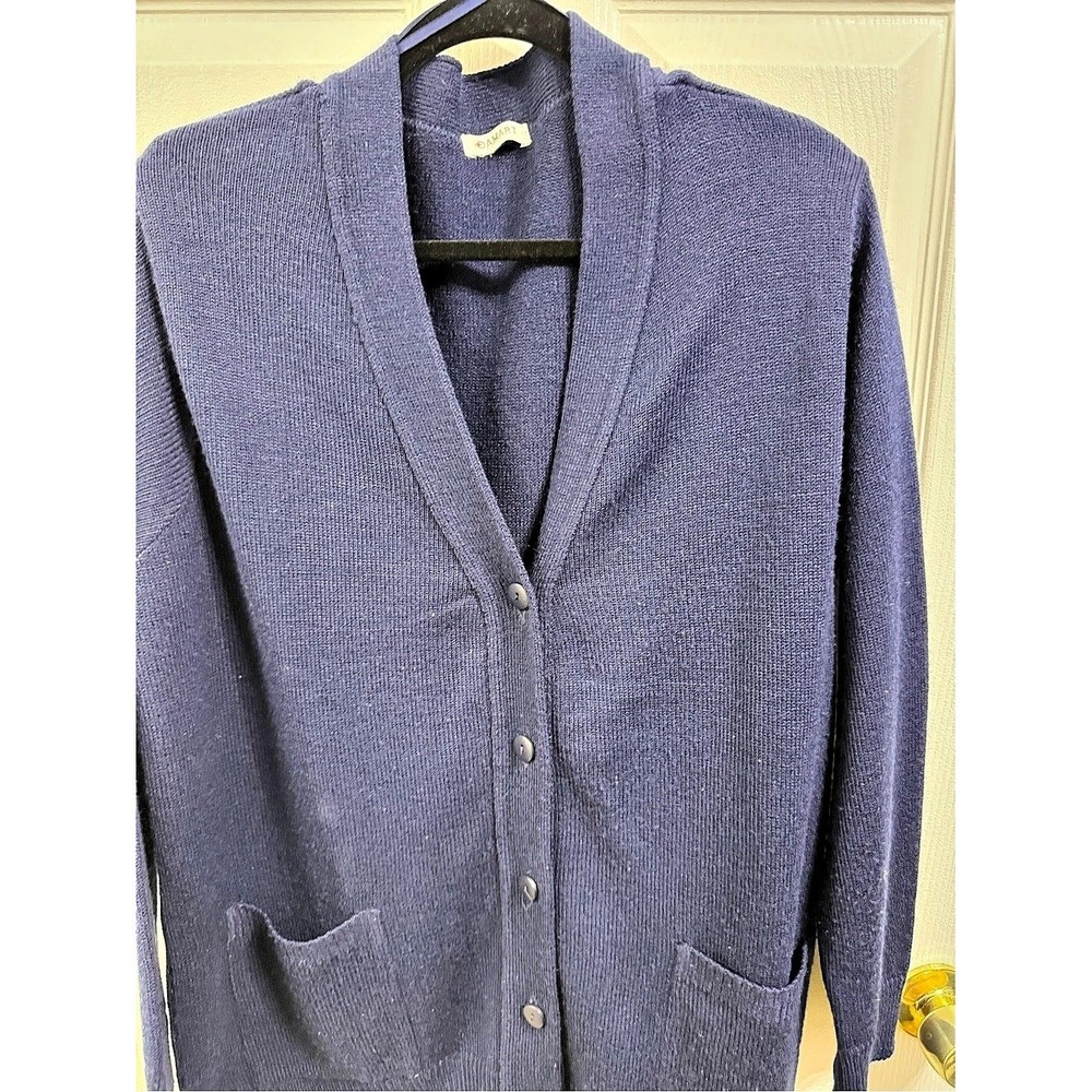 AMART Blue Knit Cardigan Shawl Collar Button Front Pockets XL - Picture 1 of 7